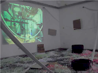Installation with video projection by Bankleer at Galeria NIT Bucharest
