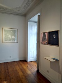 GILLES ZARK, Empreinte Génétique du Territoire 2019 100x100 cm, 2 Digital prints and MARTA ALVIM Back to the region of the silent sun, 2 Photographies In Out and 5 reference points 2014 Collection of the Artist, Publication