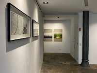 Exhibition view with works by Decebal Scriba (left) and EWanda Mihuleac (back)
