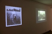 Projected sequence of archival material from the visual archive of the Museum of the National Peasant, Bucharest, Romania